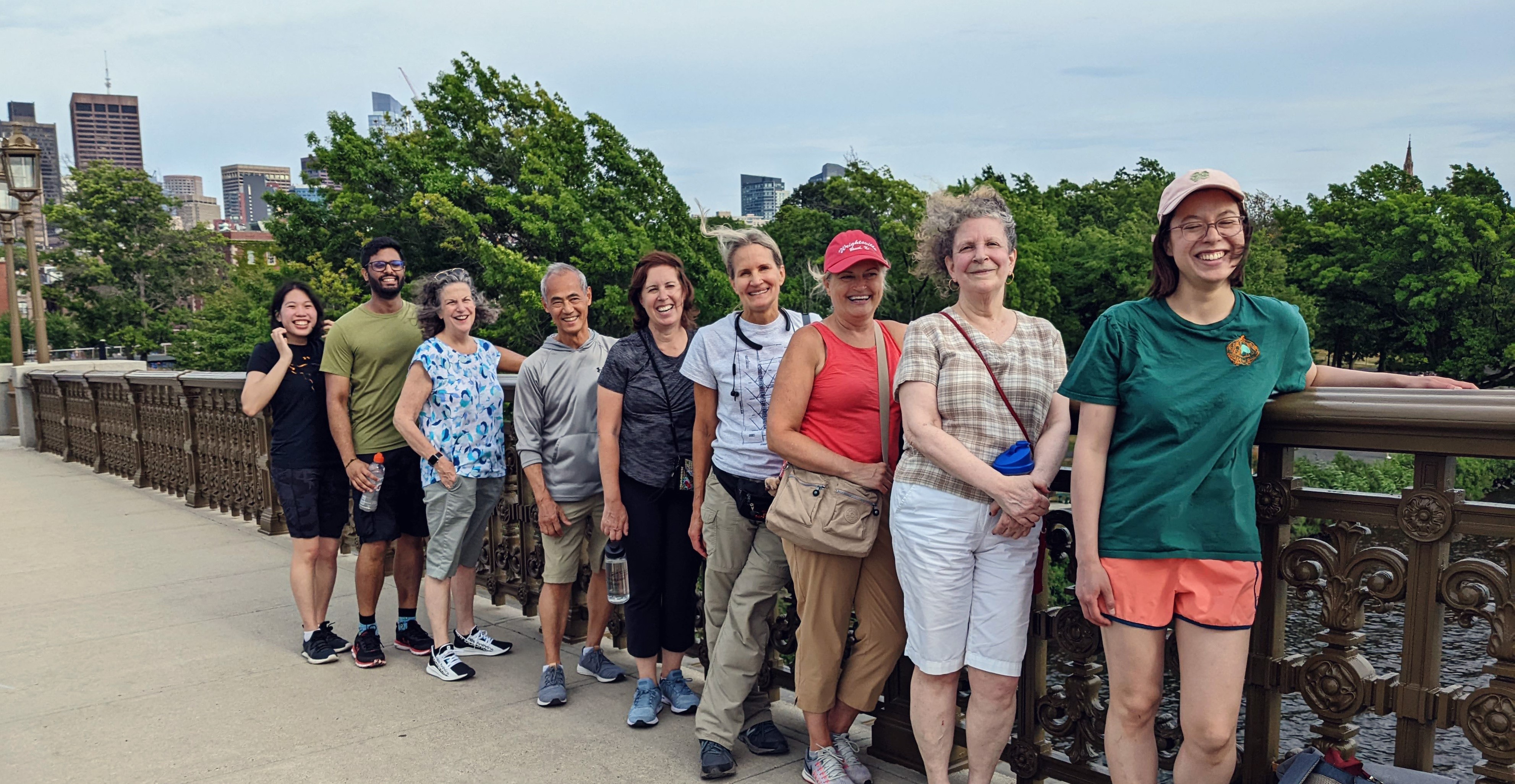 AMIM group photo around the Charles River from weekly walk